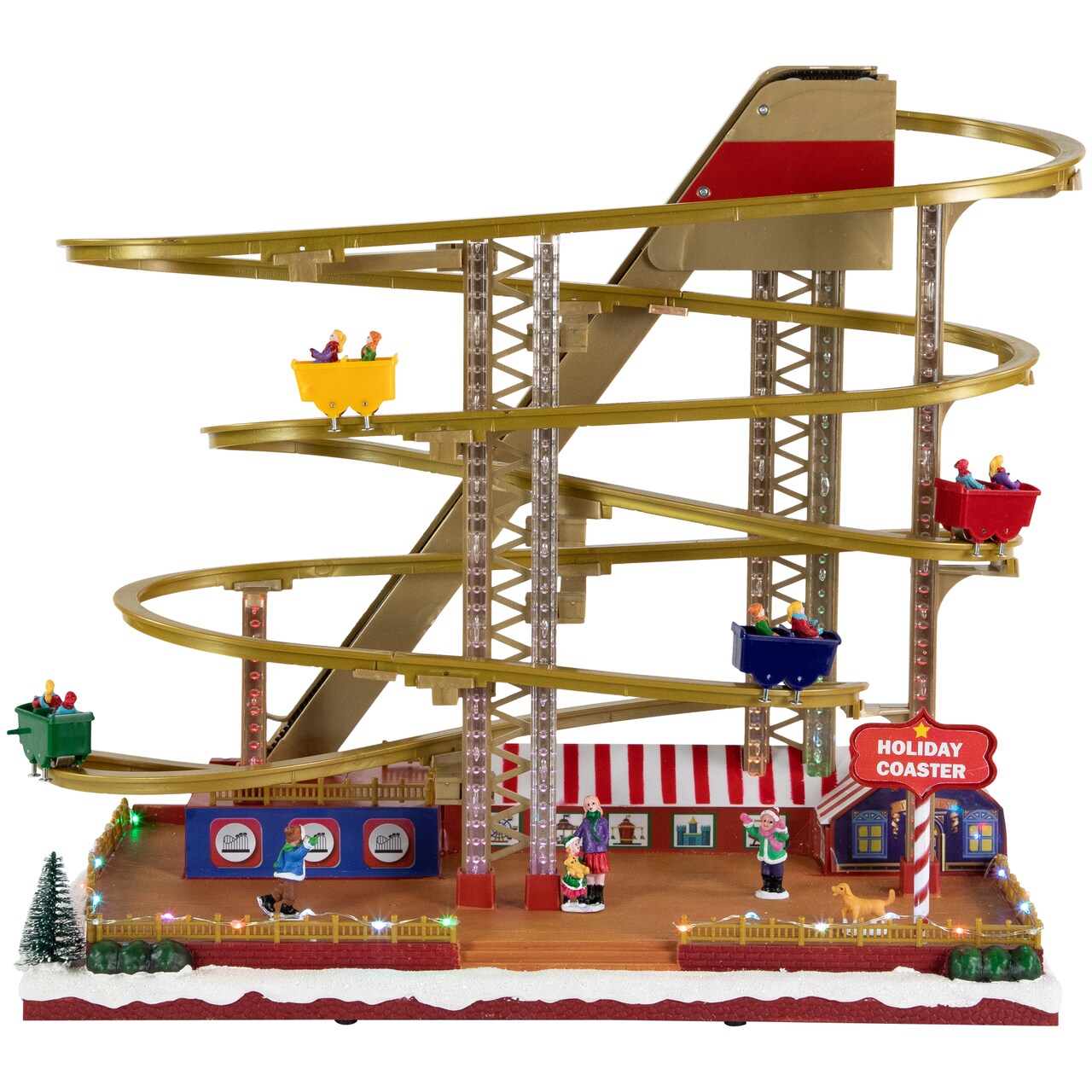 Northlight LED Lighted Animated and Musical Roller Coaster Christmas Village Display - 16.75"